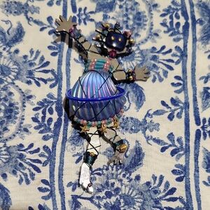 Liztech 96 Wild Girl Hula Blue Purple Brooch Signed